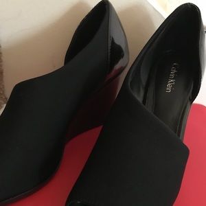 Calvin Klein Black Wedge Heels